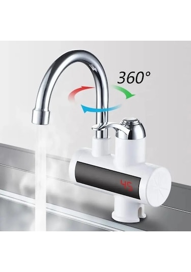 Unik Drkf3 Paslanmaz Çelik Termostatik Sıcak Su Mutfak Musluğu Beyaz Pm Beyaz