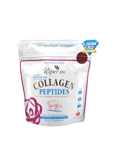 Kiperin %100 Saf Ve Doğal Yüksek Biyoaktif Çift Hidrolize Kolajen Peptitler İçeren Diyet Takviyesi 300gr