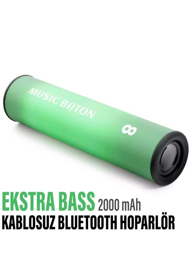 Ekstra Bass Bluetooth Hoparlör Speaker 2000mah Ip65 Yeşil