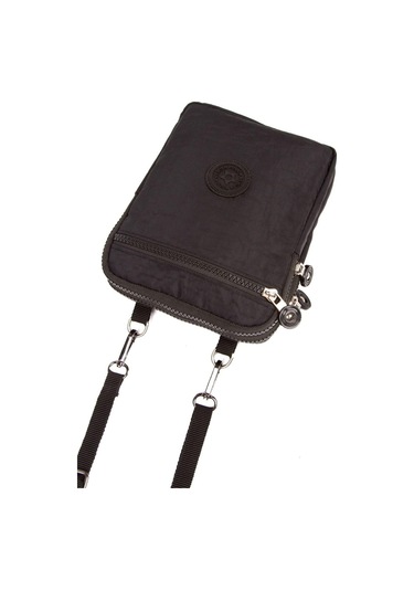 Newish Polo Suya Dayanaklı Krınkıl Kumaş Siyah Kadın Omuz Çantası Büyük Boy - Kadın Siyah