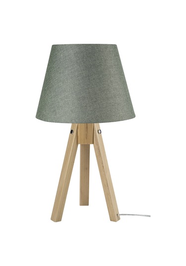 Trıpod Abajur Kayın Ayak / Yeşil Şapka Diğer