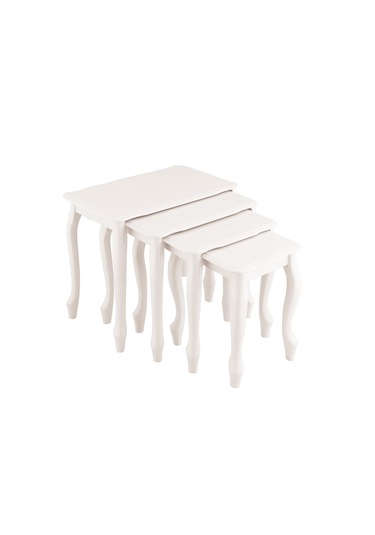 Beyaz Lake Zigon Sehpa Beyaz