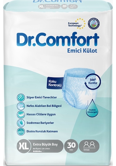 Dr.Comfort Yetişkin Emici Külot Büyük Boy XL 30'Lu