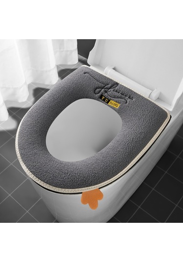Ev Tipi Tuvalet Dört Mevsim Üniversal Klozet Kapağı Su Geçirmez Kapak Klozet Halkası Hafif Lüks Modeller - Gri Gri