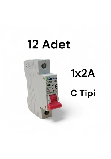 Xkoren 1x2a C Tipi Otomatik Sigorta 12 Adet 1 Kutu