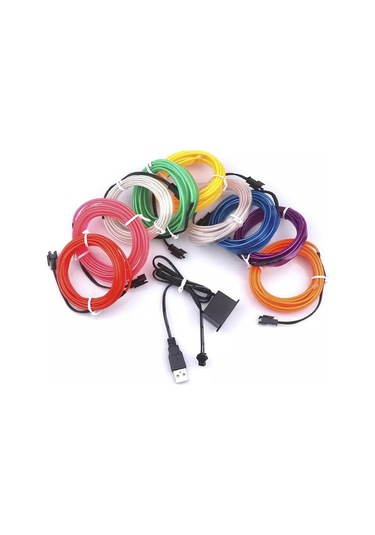 Cbtx Araba Dekorasyonu İçin 5m Usb Araç İç El Şerit Işığı Sürücülü Ortam Işığı Parlayan Halat Işıkları - Beyaz