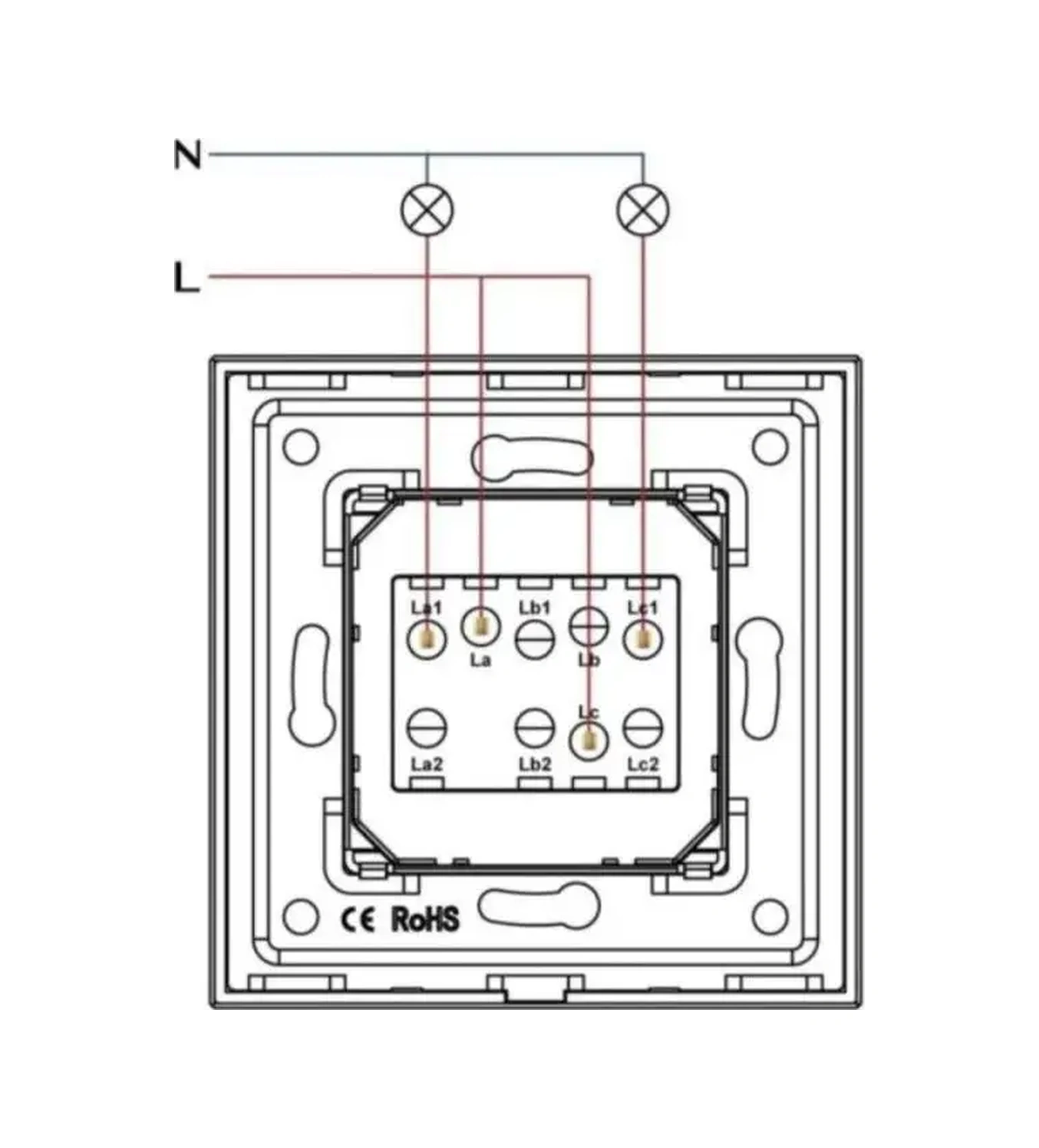 Vo'stabl Beş Aydınlatmasız Beyaz Düğmeli Anahtar 154083770