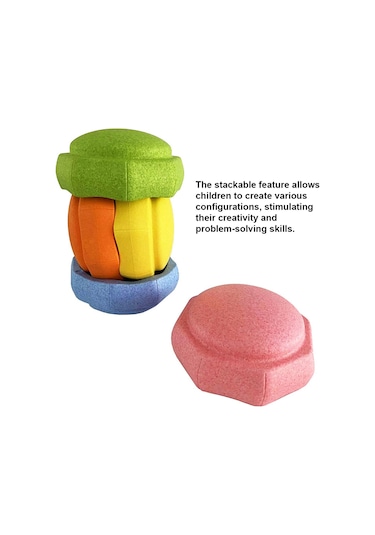 Geeksen Çocukların Denge Ve Koordinasyon Becerilerini Geliştiren Renkli Epp Basamak Taşı Pembe
