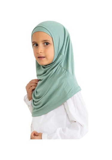 Çocuk Hazır Giyim Başörtüsü Şal Turban Viskon - Açık Yeşil Açık Yeşil