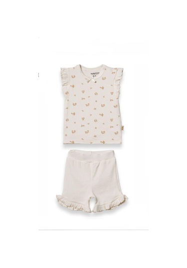 Babycosy Organic Babycosy 2li Takım Şortlu Ekru