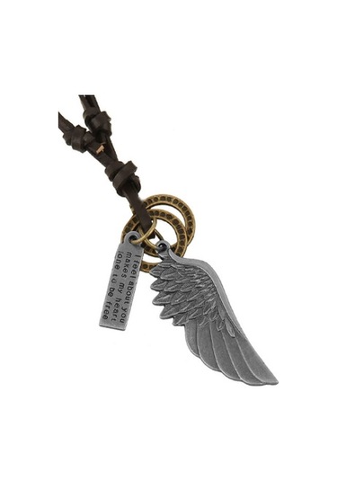 Chavin Kartal Kanadı Erkek Deri Ipli Kolye Cy19 Çok Renkli