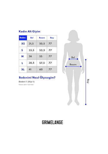 MELANCHOLI Kadın %100 Pamuk Keten Görünümlü Yüksek Bel Lastikli Bel Bej Pantolon