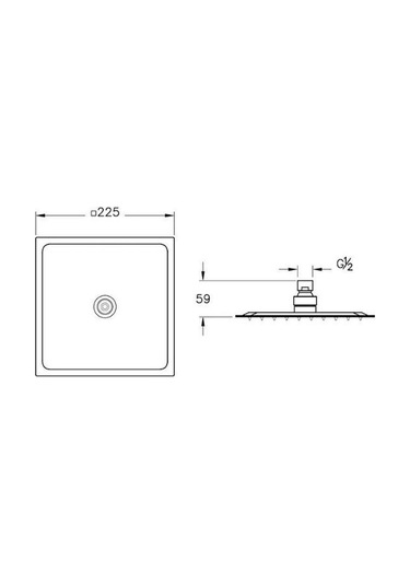 Vitra Bliss Square 1f Duş Başlığı Krom A45792 Krom