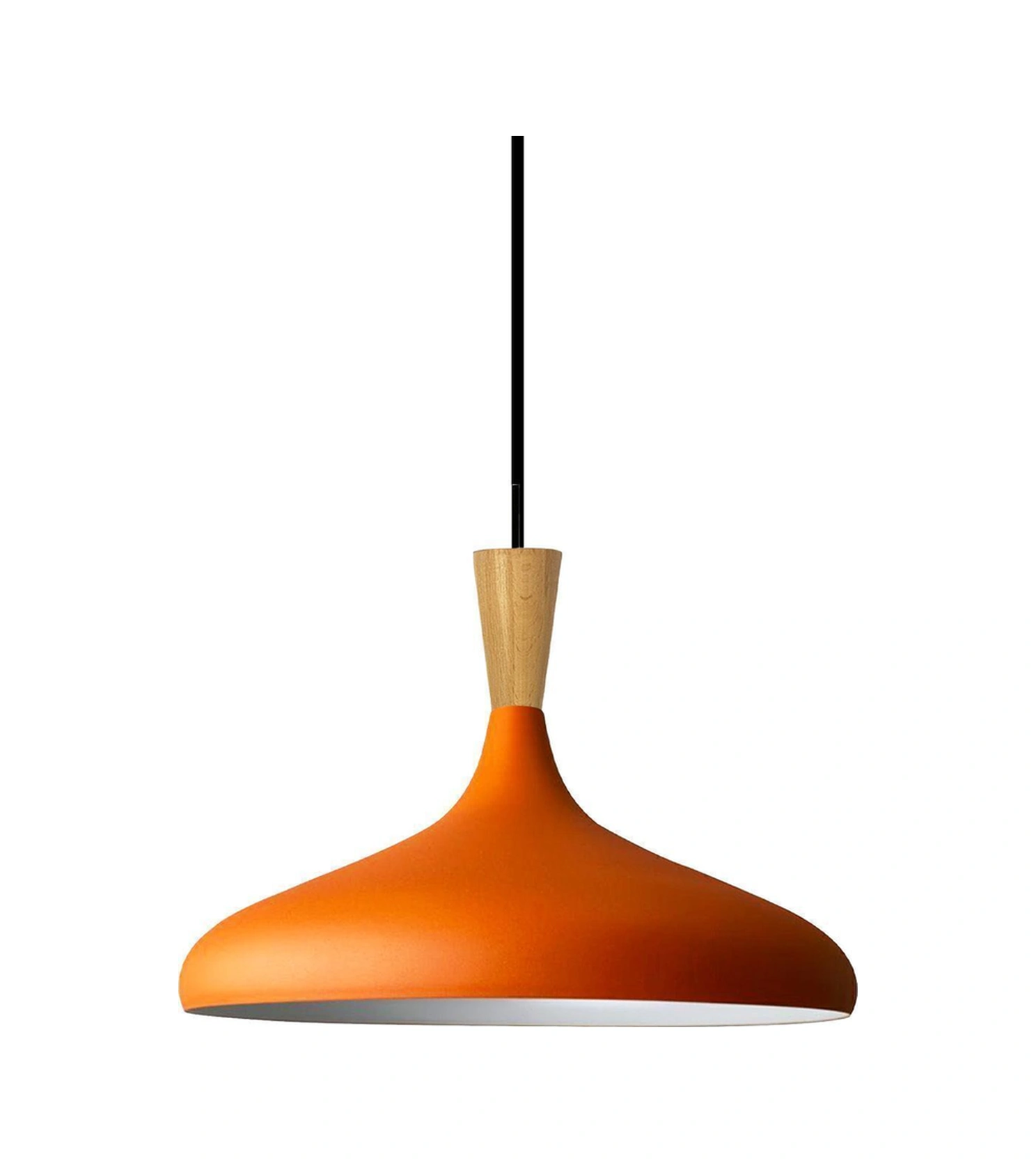 Champion Turuncu Ahşap Huni Tekli Avize Sarkıt Salon Mutfak Cafe Butik Lamba Aydınlatma Avizeler Turuncu