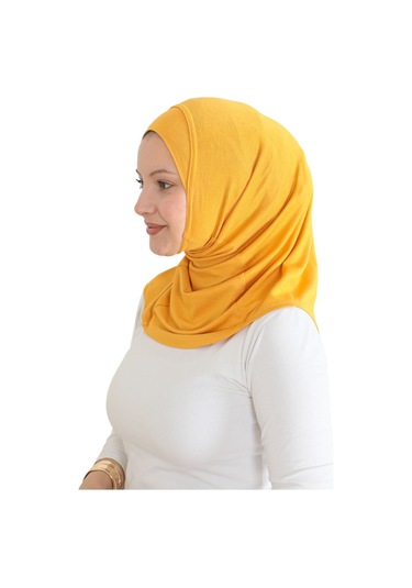 Spor Başörtüsü Kadın Hazır Giyim Türban Viskon Eşarp Şal - Sarı SArı