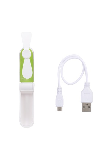 Reedark Yeşil Usb Şarjlı Mini Katlanabilir El Fanı - Taşınabilir, Güvenli Tpe Kanatlı, Hafif Ve Hızlı Soğutma Yeşil