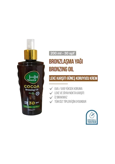 Hk Remedy Sun Kakao Bronzlaştırıcı Yağ SPF30 200 ML