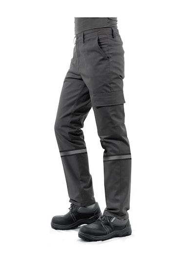 Şensel, Reflektörlü İş Pantolonu, Koyu Gri, Komando Cepli -54E353
