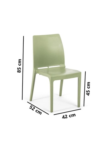 Omnipazar Sy-2506 Plastik Eve Bahçe Koltuk Sandalye 4'lü Set Yeşil