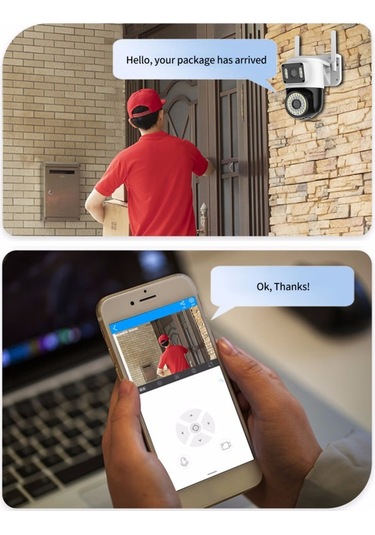 Wifi Güvenlik Kamerası Çift 1080p 2mp Çift Kamera 2.4g/5ghz Wifi Ev Güvenliği Algılama Alarmı İki Yönlü İnterkom Uygulama:yoosee