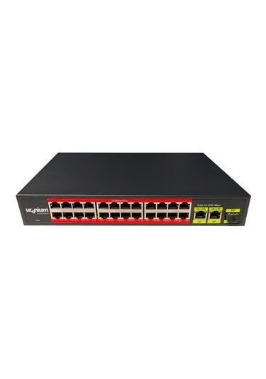 Uranıum POE-2421SFP-300W 24X10/100+2X Gigabit Uplink +1xsfp 24 Port Poe Switch