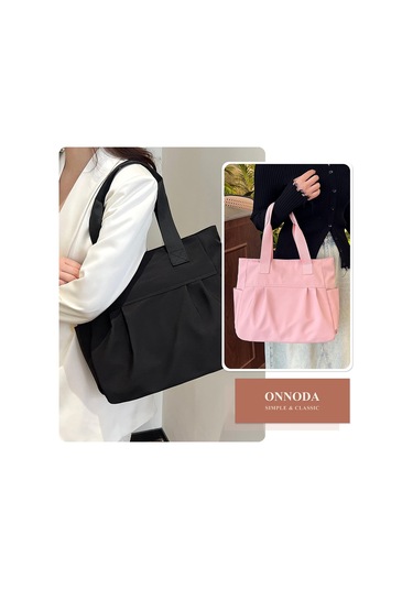 Kadınlar İçin Naylon El Çantası Ve Cüzdan Büyük Rahat Omuz Çantası Seyahat Çantası Moda Basit Çanta Açık Hava Seyahat Çantası, Mor A791 Siyah