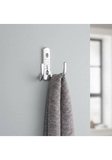 Noktalı Metal Askı Şık Portmanto Askılık Dolap Mobilya Askısı Vidalar Dahil 10 Adet Krom