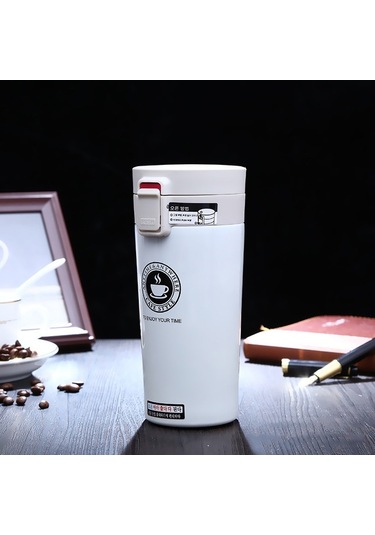 Cbtx Paslanmaz Çelik Termos Bardaklar Yalıtımlı Bardak, Kapasite: 380ml Beyaz