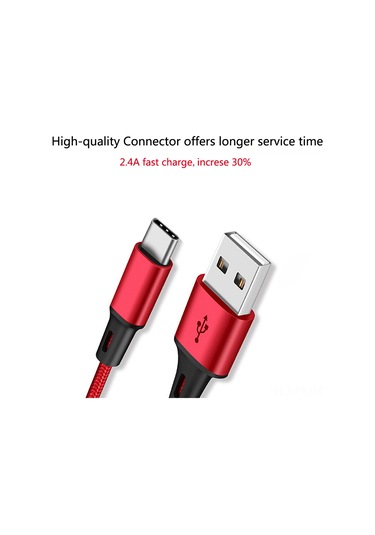 Suofeng Dayanıklı Nilon Örgülü Type-c Kablosu - Hızlı Şarj Ve Sabit Veri Transferi - Samsung Galaxy S9/s8/note 8, Lg V30/g6/g5, Oneplus 5/3t Uyumlu