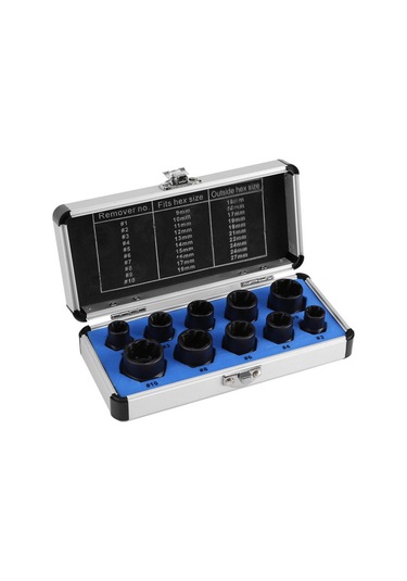 Tangshopping 10 Adet Cıvata/somun/vida Çıkarıcı Set - Siyah