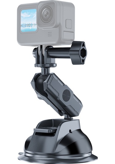 Ranyeek Telesın Te-suc-011 Nilon Spor Kamera Sünger Tutucu, 360 Çift Top Rotasyon, 10kg Yük Kapasitesi, Siyah, Araç/cam Yüzeyleri İçin Dayanıklı Siyah