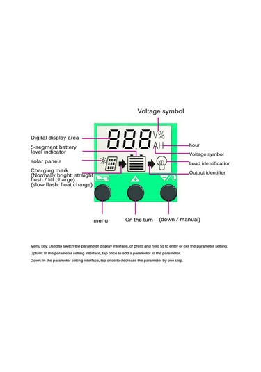 Yaozixa 50a 12v/24v Otomatik Tanıyan Solar Kontrolör - Pwm Şarj, Aşırı Şarj Koruması, Lcd Ekran, 2x Usb 5v Çıkış Beyaz+yeşil