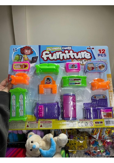Oyuncak Ev Eşyası 12 Parça Ev Seti Oturma Odası Eşya