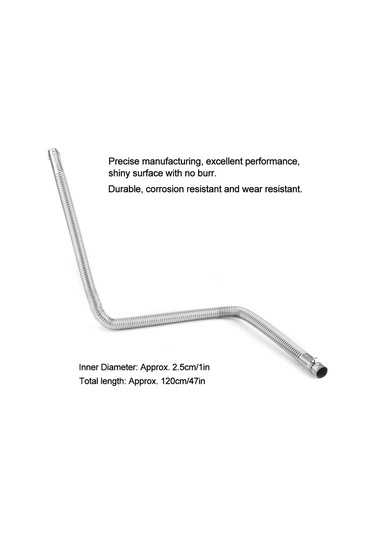 Reedark Stainless Steel Park Heater Exhaust Pipe - 2.5cm Inner Diameter, 120cm Length, Durable & Corrosion Resistant For Diesel Air Heaters