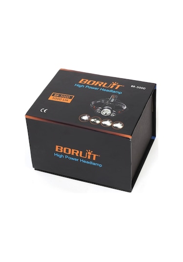 Boruit T6 Kafa Feneri 5000 Lumens 3xcree Xm-t6+2r5 Lamba Led Kamp Lambası Çok Renkli