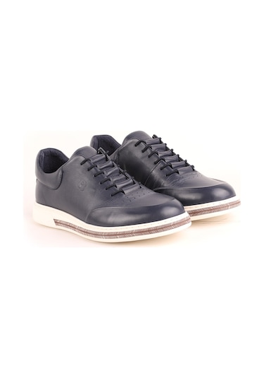 Lbr H1047 Erkek Deri Casual Ayakkabı Lacivert Lacivert