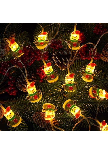 Buradanaldım Kardan Adam Figürlü Pilli Led Işık 1.5 M