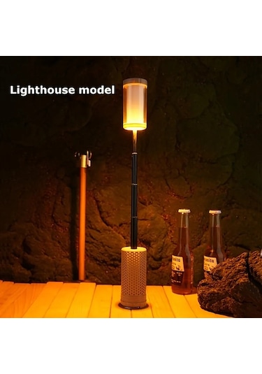 Xindoker Usb Şarjlı Led Kamp Işığı - Uzatılabilir 49cm, 3000mah Pil, İki Mod Aydınlatma, Taşınabilir Manyetik Asa Çok Renkli