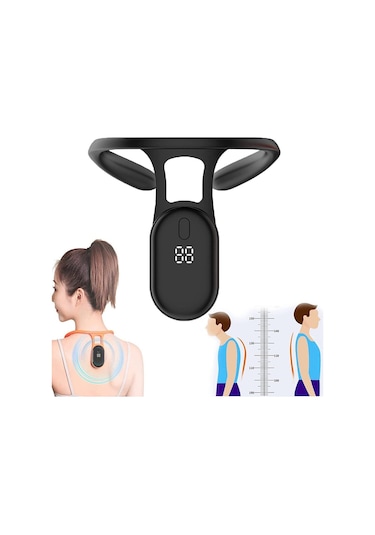 Soulader Akıllı Postür Düzeltici Boyun Dikleştirici Duruş Geliştirici Egzersiz Aparatı Siyah