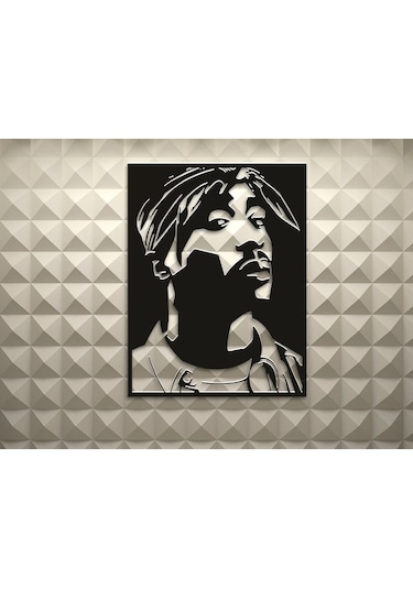 Tupac 3d Duvar Dekoru - Şık Ve Minimalist Tasarım 20cm