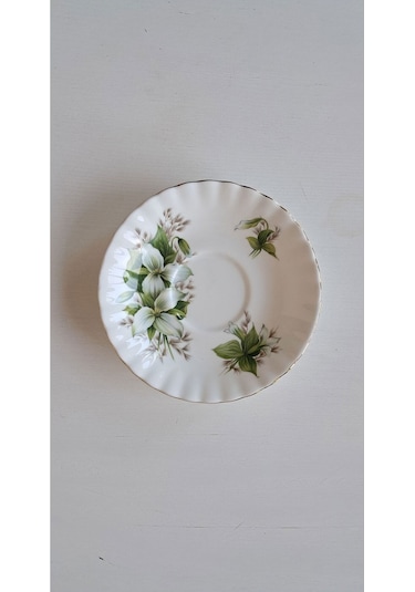 Trıllıum Bone China England Çay Tabağı Yeşil Pembe Yeşilpembe