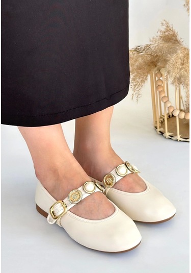 Biçomi Atnis Bej Cilt Babet Ayakkabı Çok Renkli