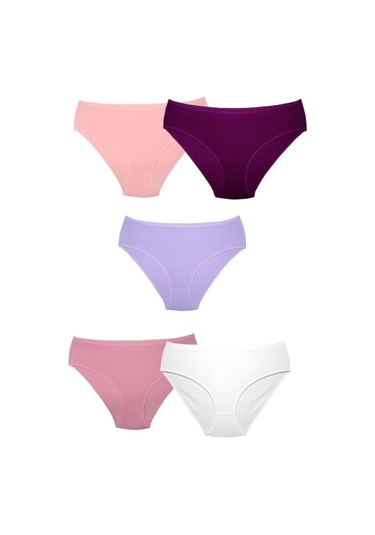 Alya Underwear Kadın Pamuklu Hipster - Slip Külot 5 Farklı Renk 1 Pakette Multicolor-p25