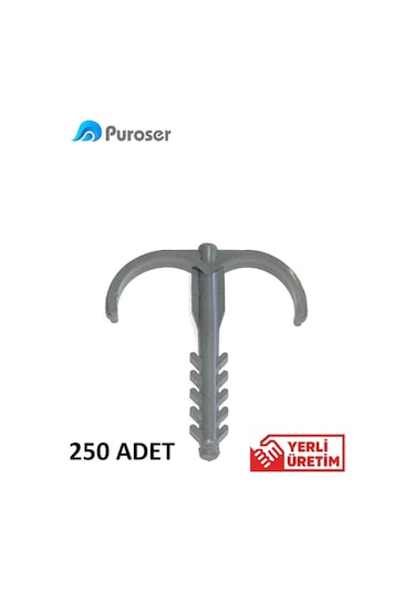 Puroser Yere Tespit Dübeli Kılçık Dübel 250 Adet
