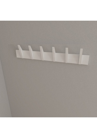 Hepsi3boyutlu Modern Duvar & Kapı Kanca Askılık - 6 Adet Beyaz Kanca Askılık - Model No : 4 Beyaz