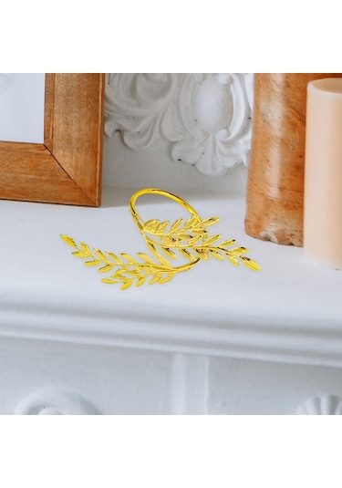 Homyl Altın Peçete Halkaları Masa Düzeni Orta Parçası Metal Altın