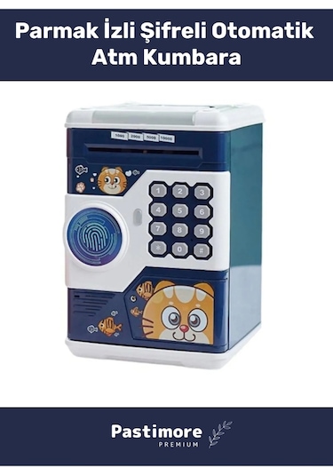 Özel Üretim Abs Plastik Pilli Otomatik Kağıt Bozuk Para Elektronik Parmak İzli Şifreli Atm Kumbara