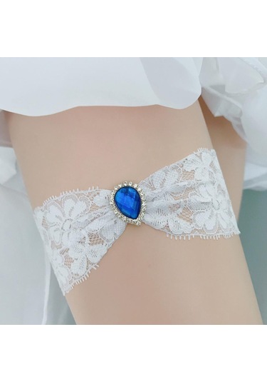 Suntek Moda Kristal Jartiyer Düğün Balo Ücretsiz-boyut-1 Beyaz