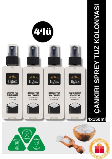 Çankırı Tuz Kolonyası 4'lü Sprey Set Ferahlatıcı Ve Otantik Koku Deneyimi - 4x150 Ml