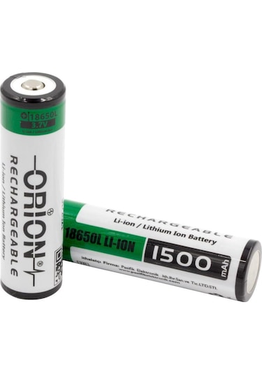 Orion 1500 mAh 3.7 V 18650L Başlı Li-Ion Şarj Edilebilir Pil